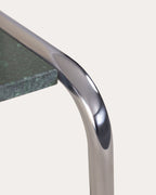 Square side table 40x40 cm in marble and metal Nansa