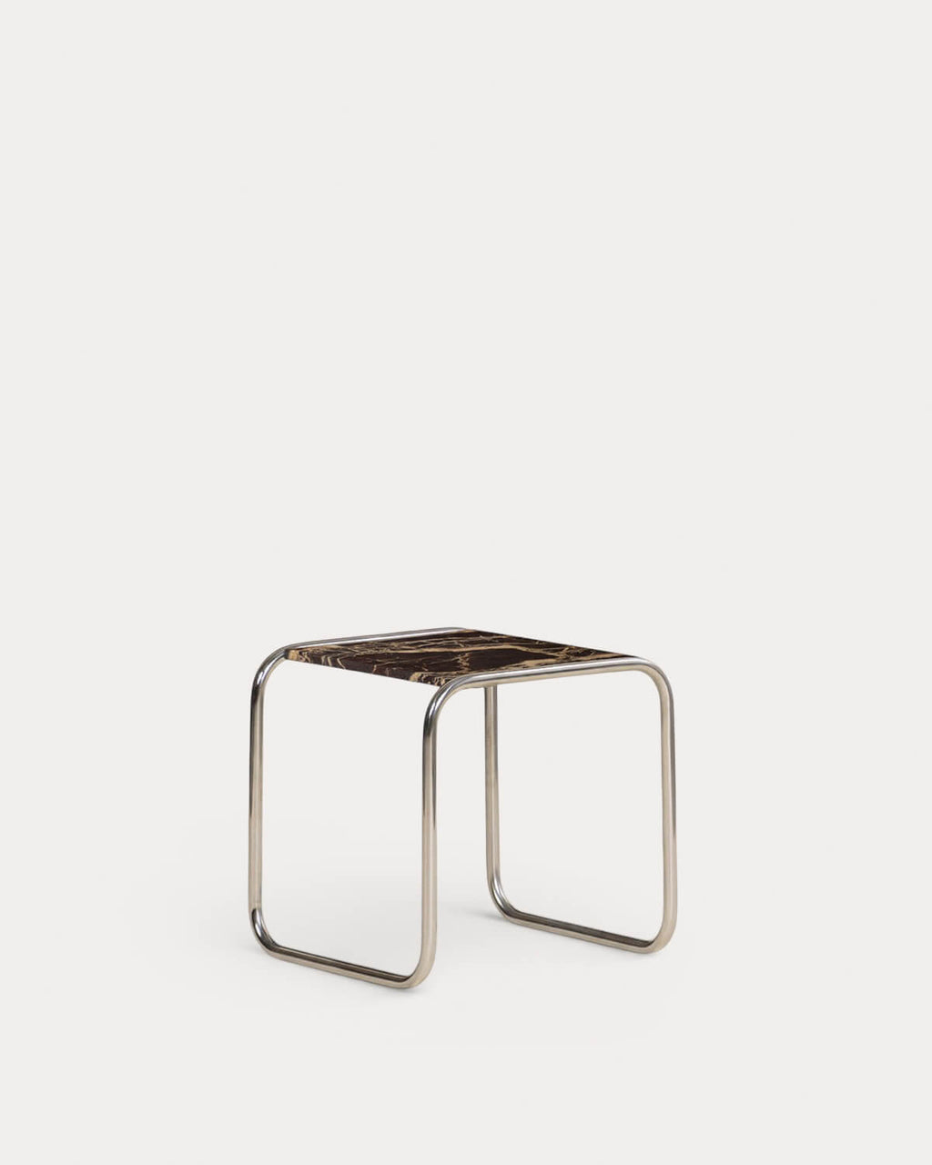 Square side table 40x40 cm in marble and metal Nansa