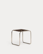 Square side table 40x40 cm in marble and metal Nansa