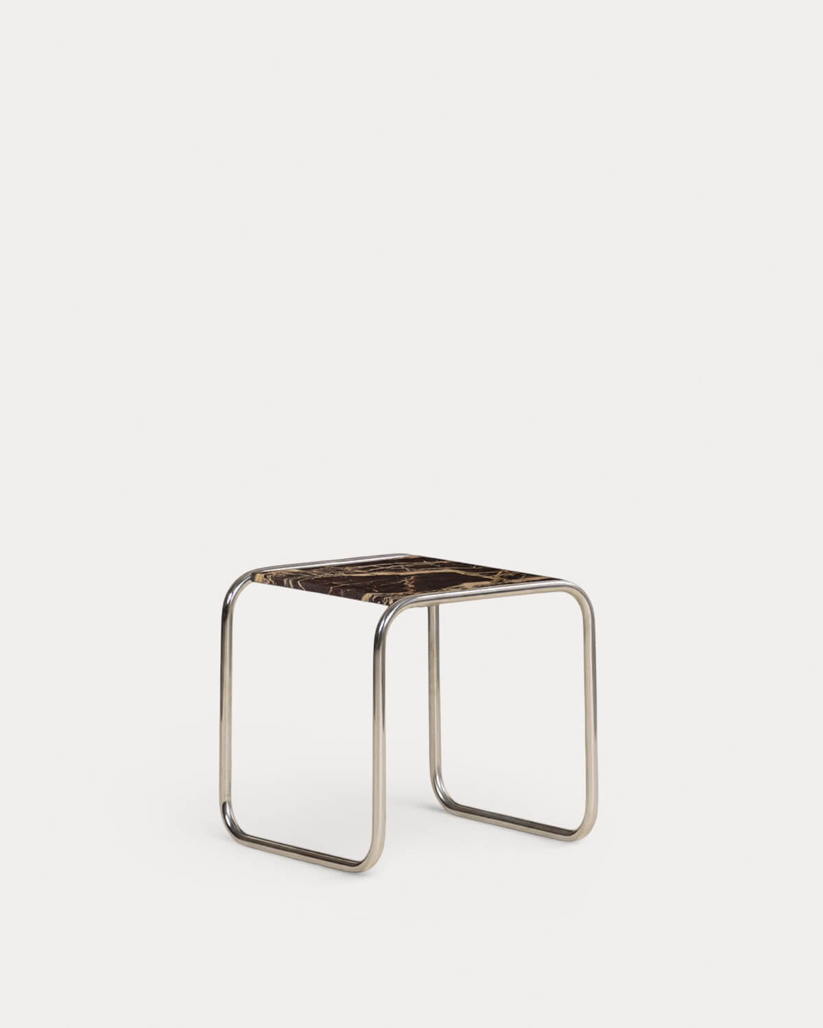 Square side table 40x40 cm in marble and metal Nansa