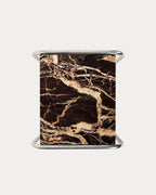 Square side table 40x40 cm in marble and metal Nansa