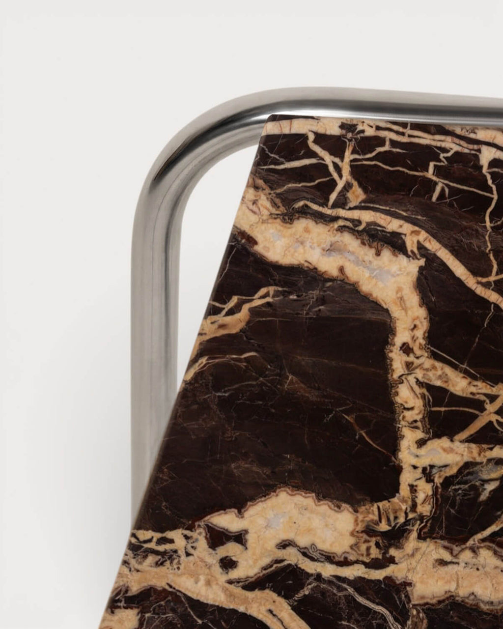 Square side table 40x40 cm in marble and metal Nansa