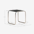 Square side table 40x40 cm in marble and metal Nansa