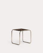 Square side table 40x40 cm in marble and metal Nansa