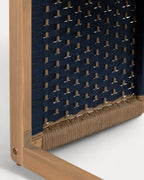 Outdoor side table 40x40 cm in acacia wood and Mirle rope