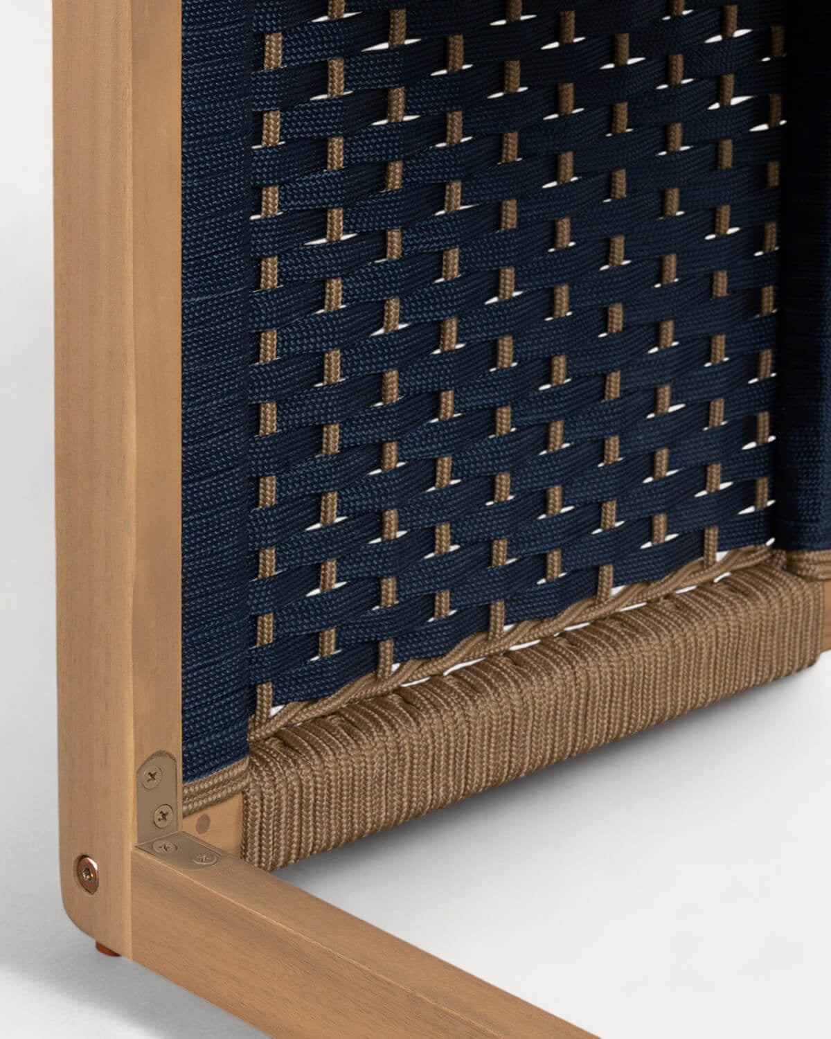 Outdoor side table 40x40 cm in acacia wood and Mirle rope