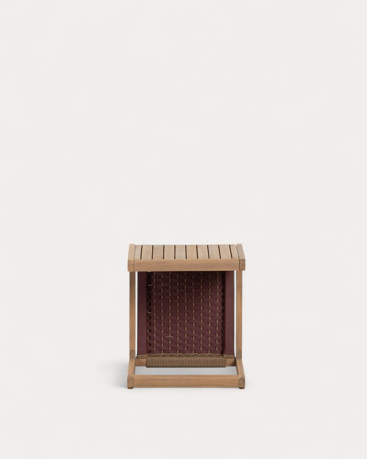 Outdoor side table 40x40 cm in acacia wood and Mirle rope