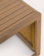 Outdoor side table 40x40 cm in acacia wood and Mirle rope