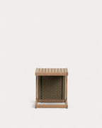 Outdoor side table 40x40 cm in acacia wood and Mirle rope