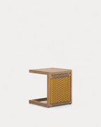 Outdoor side table 40x40 cm in acacia wood and Mirle rope