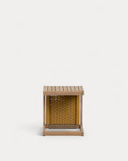 Outdoor side table 40x40 cm in acacia wood and Mirle rope