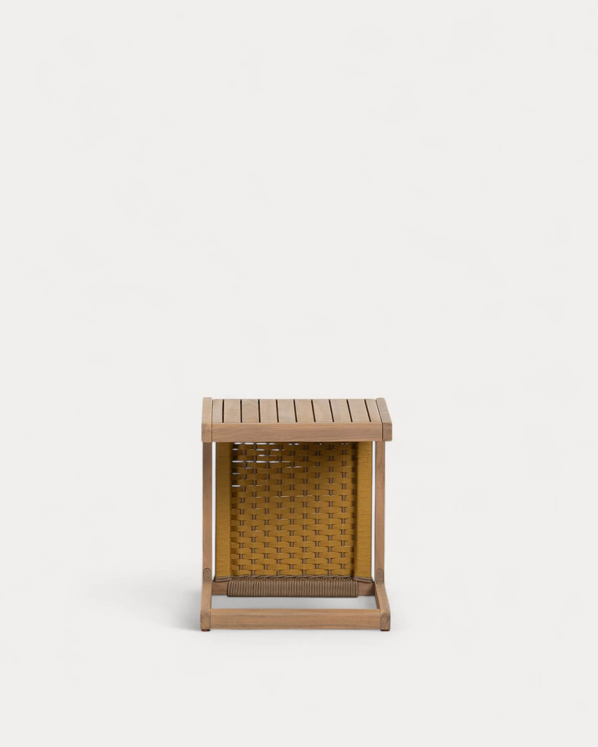 Outdoor side table 40x40 cm in acacia wood and Mirle rope
