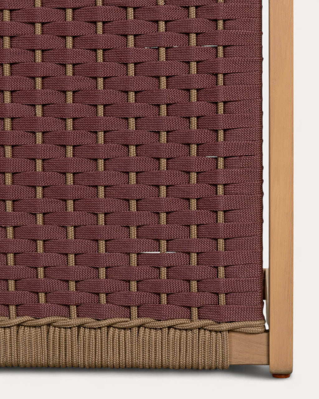 Outdoor side table 40x40 cm in acacia wood and Mirle rope