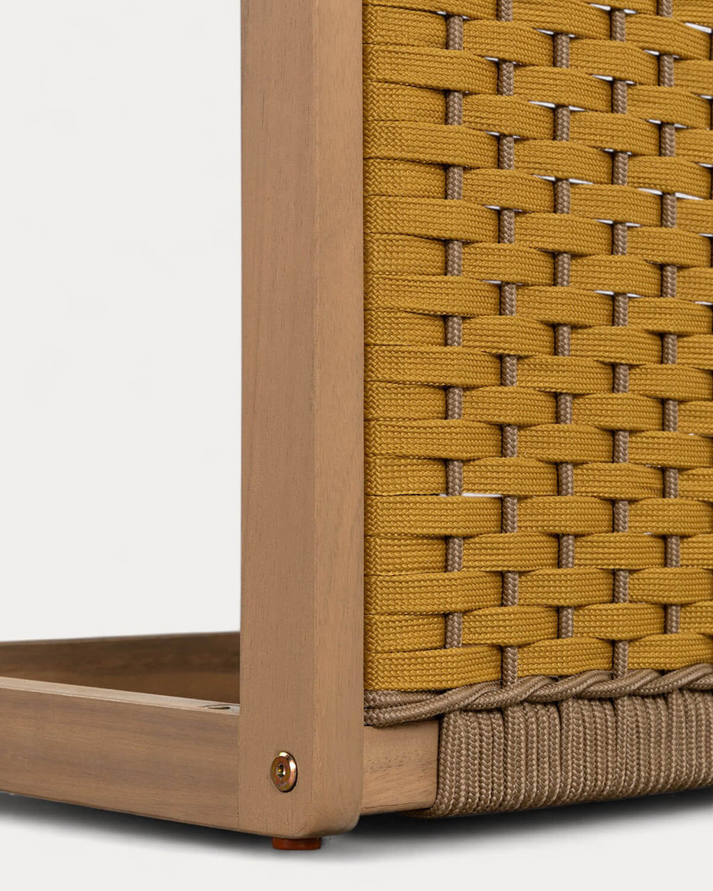 Outdoor side table 40x40 cm in acacia wood and Mirle rope