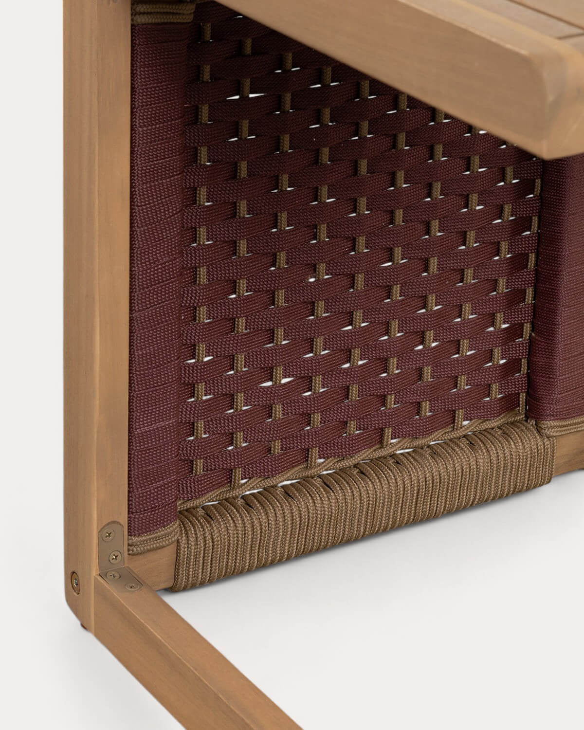 Outdoor side table 40x40 cm in acacia wood and Mirle rope