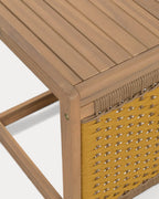 Outdoor side table 40x40 cm in acacia wood and Mirle rope
