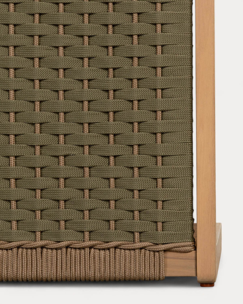 Outdoor side table 40x40 cm in acacia wood and Mirle rope
