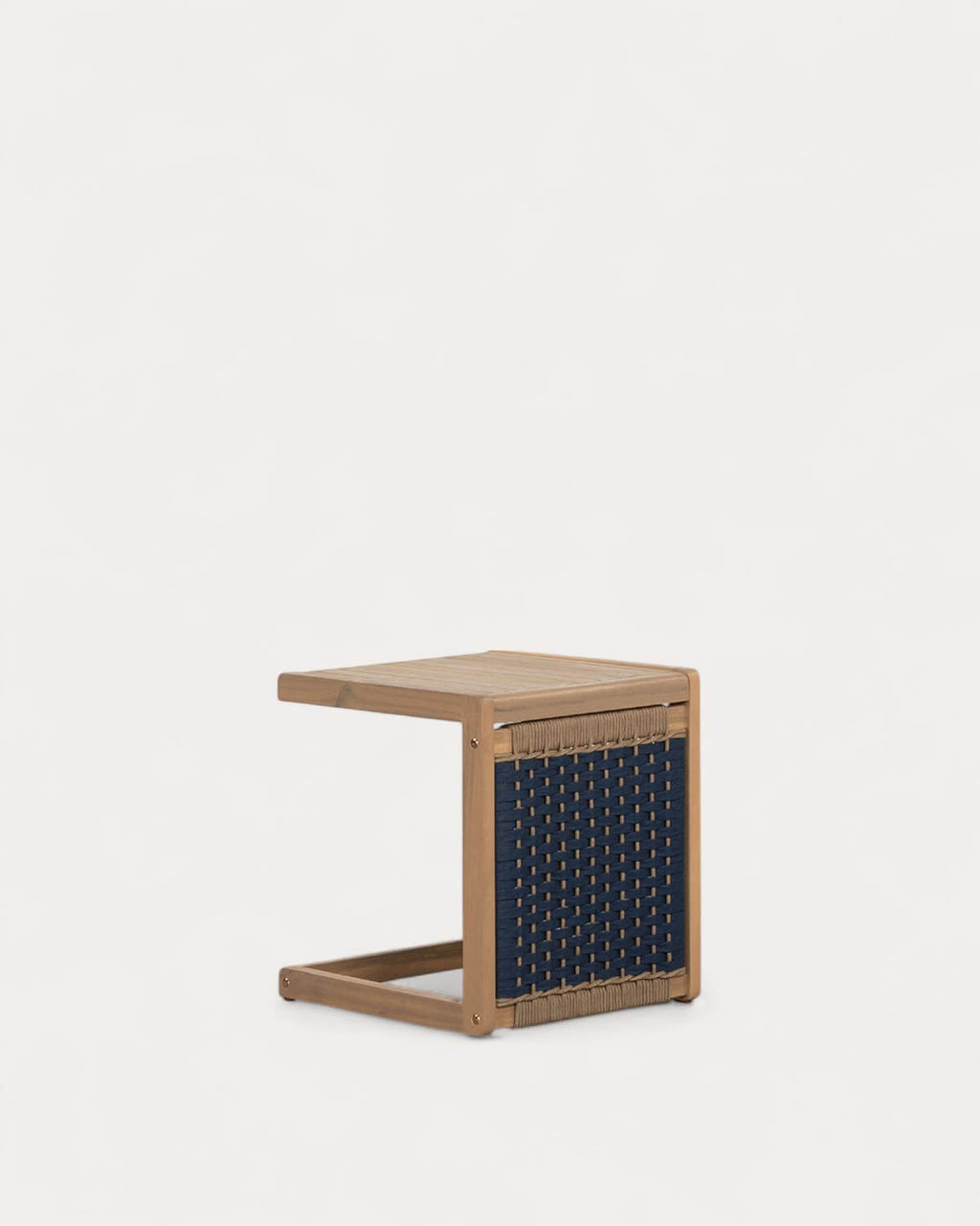 Outdoor side table 40x40 cm in acacia wood and Mirle rope
