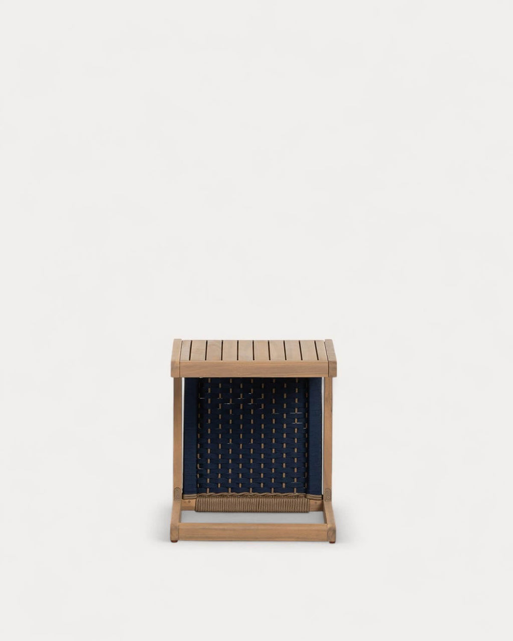 Outdoor side table 40x40 cm in acacia wood and Mirle rope