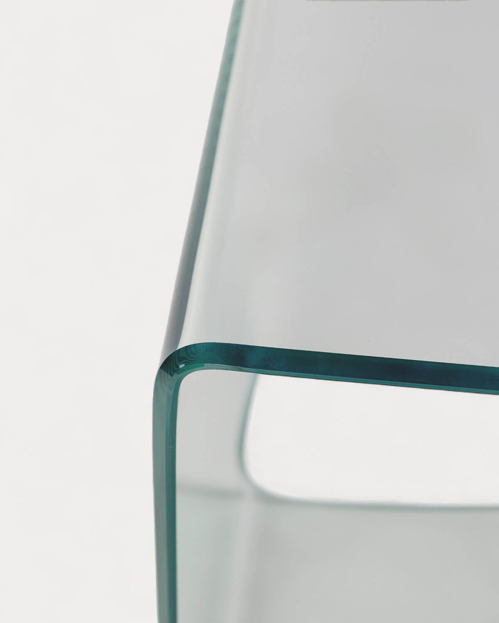 Square side table 40x40 cm in tempered glass Elem