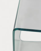 Square side table 40x40 cm in tempered glass Elem