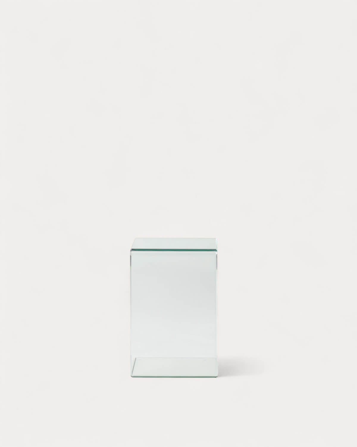Square side table 40x40 cm in tempered glass Elem