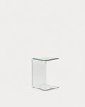 Square side table 40x40 cm in tempered glass Elem