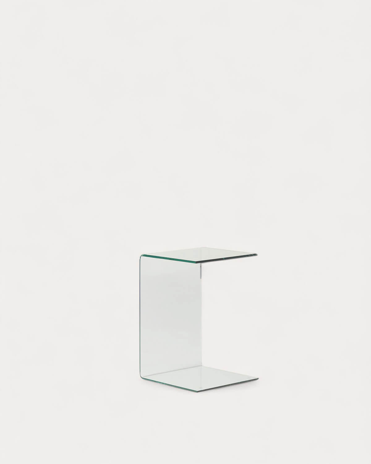 Square side table 40x40 cm in tempered glass Elem
