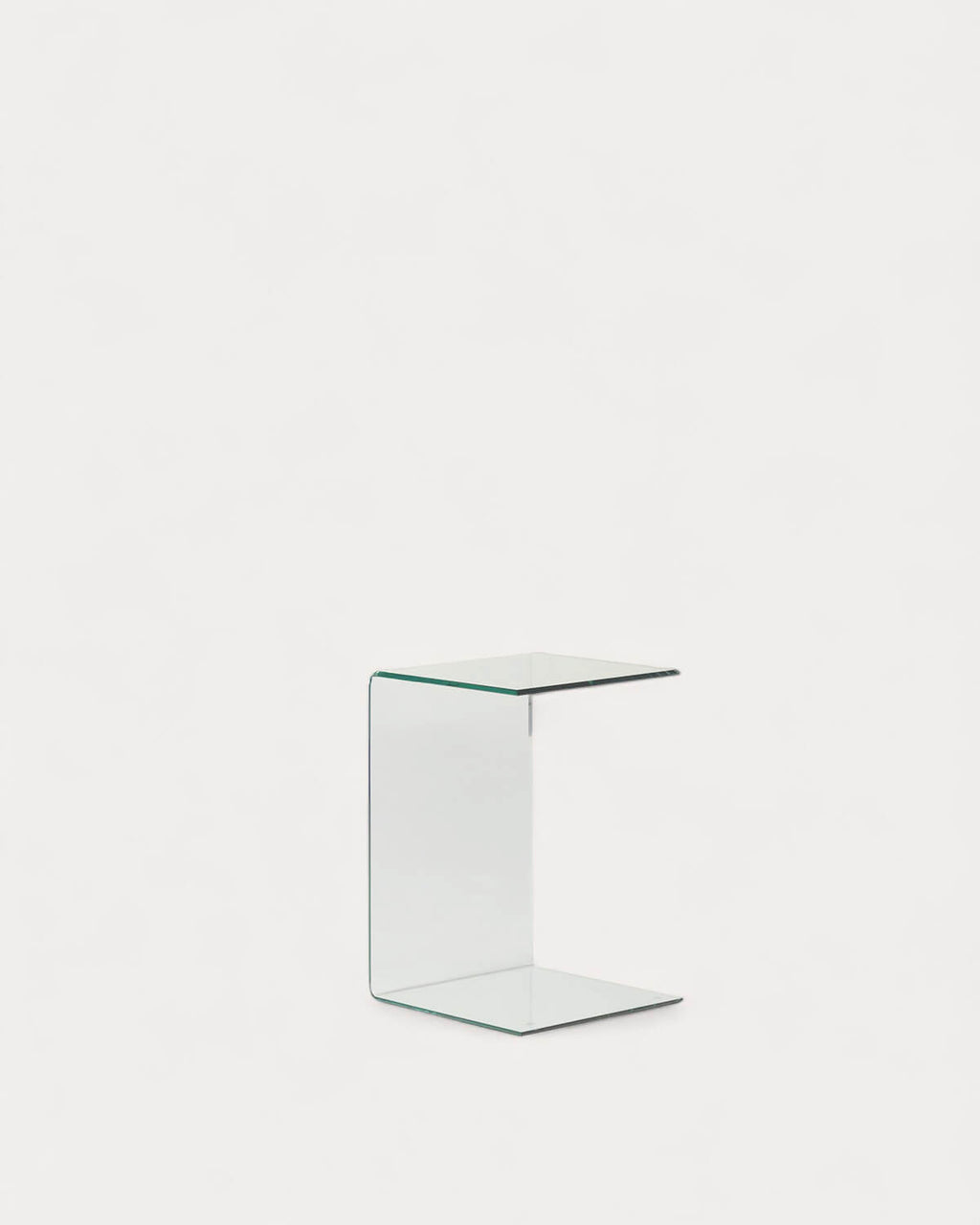 Square side table 40x40 cm in tempered glass Elem