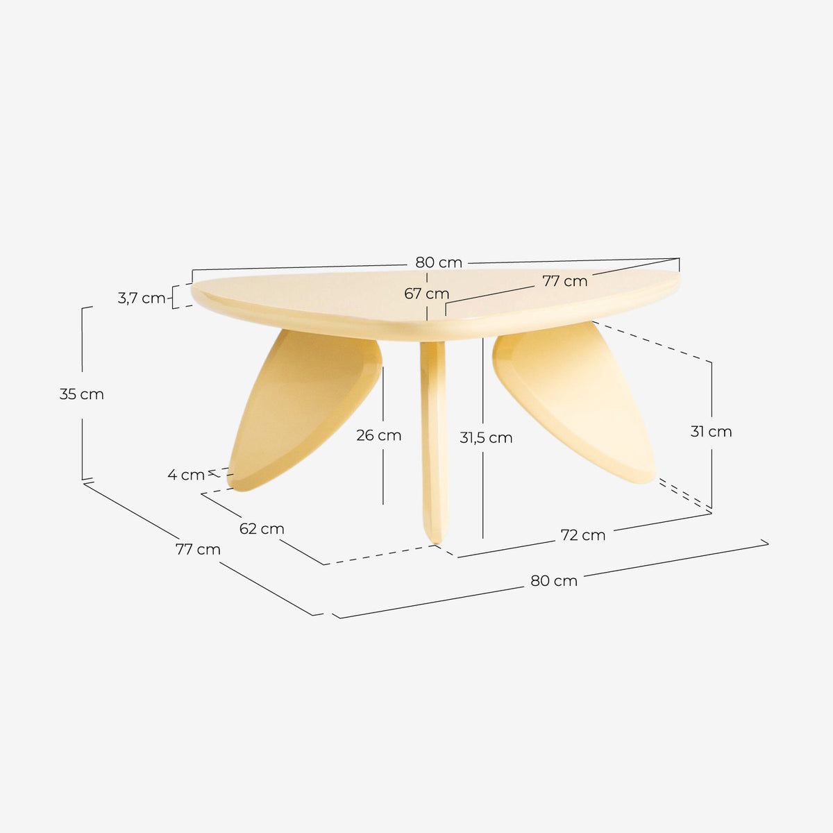 Saideah wooden side table 80x77 cm
