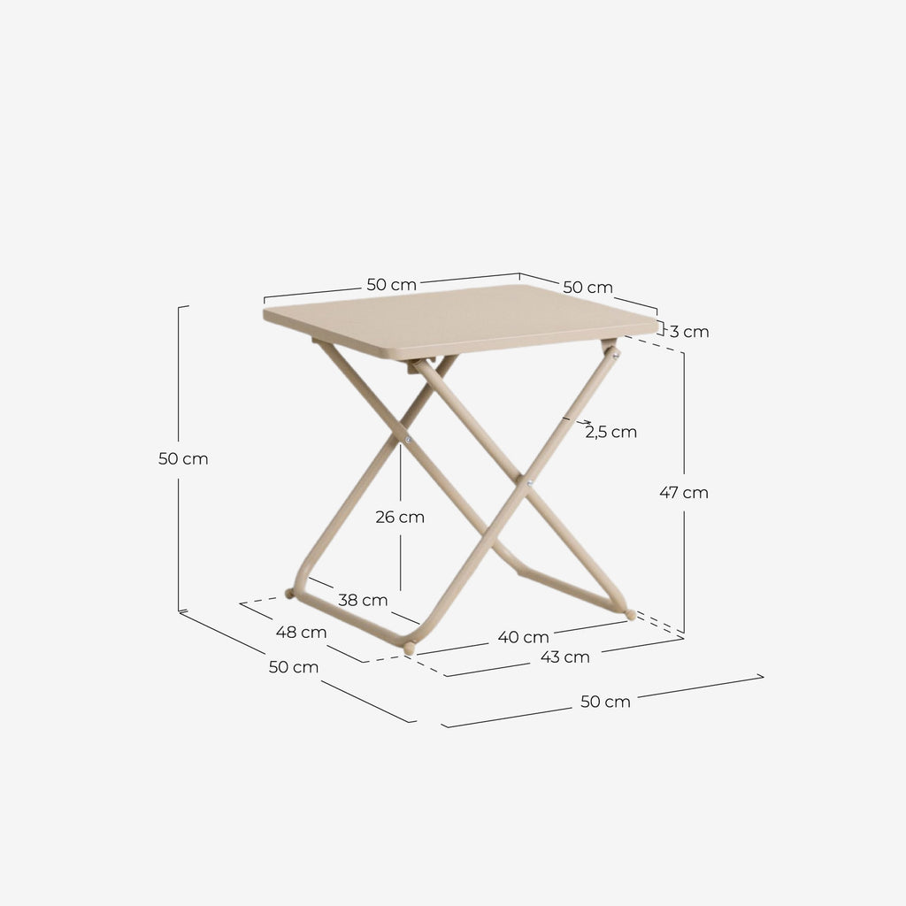 Bowye metal folding outdoor side table 50x50 cm