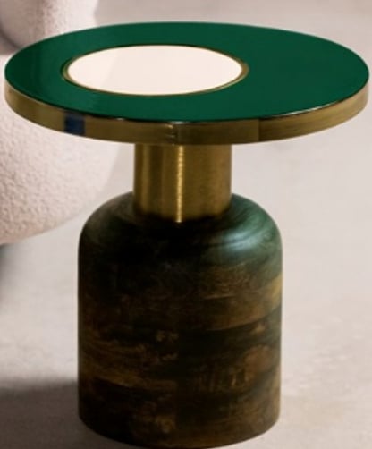 Round side table Ø40.5 cm in mango wood and metal Tillo