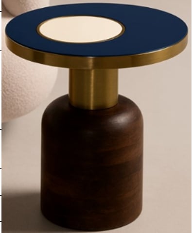 Round side table Ø40.5 cm in mango wood and metal Tillo