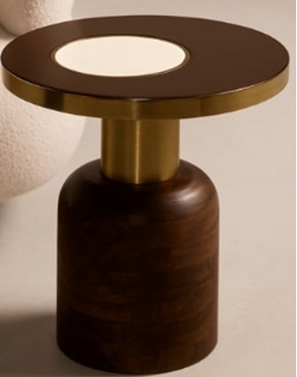 Round side table Ø40.5 cm in mango wood and metal Tillo
