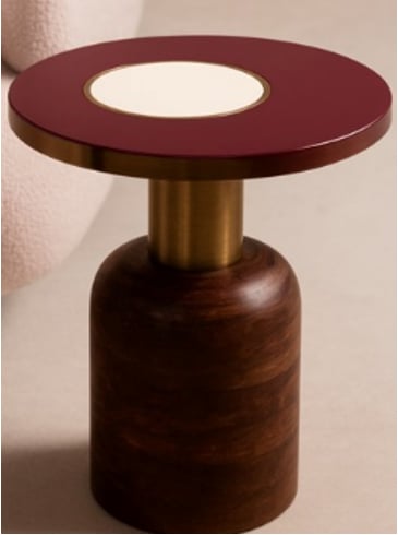Round side table Ø40.5 cm in mango wood and metal Tillo