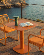 Zoilo square outdoor table 70x70 cm in metal