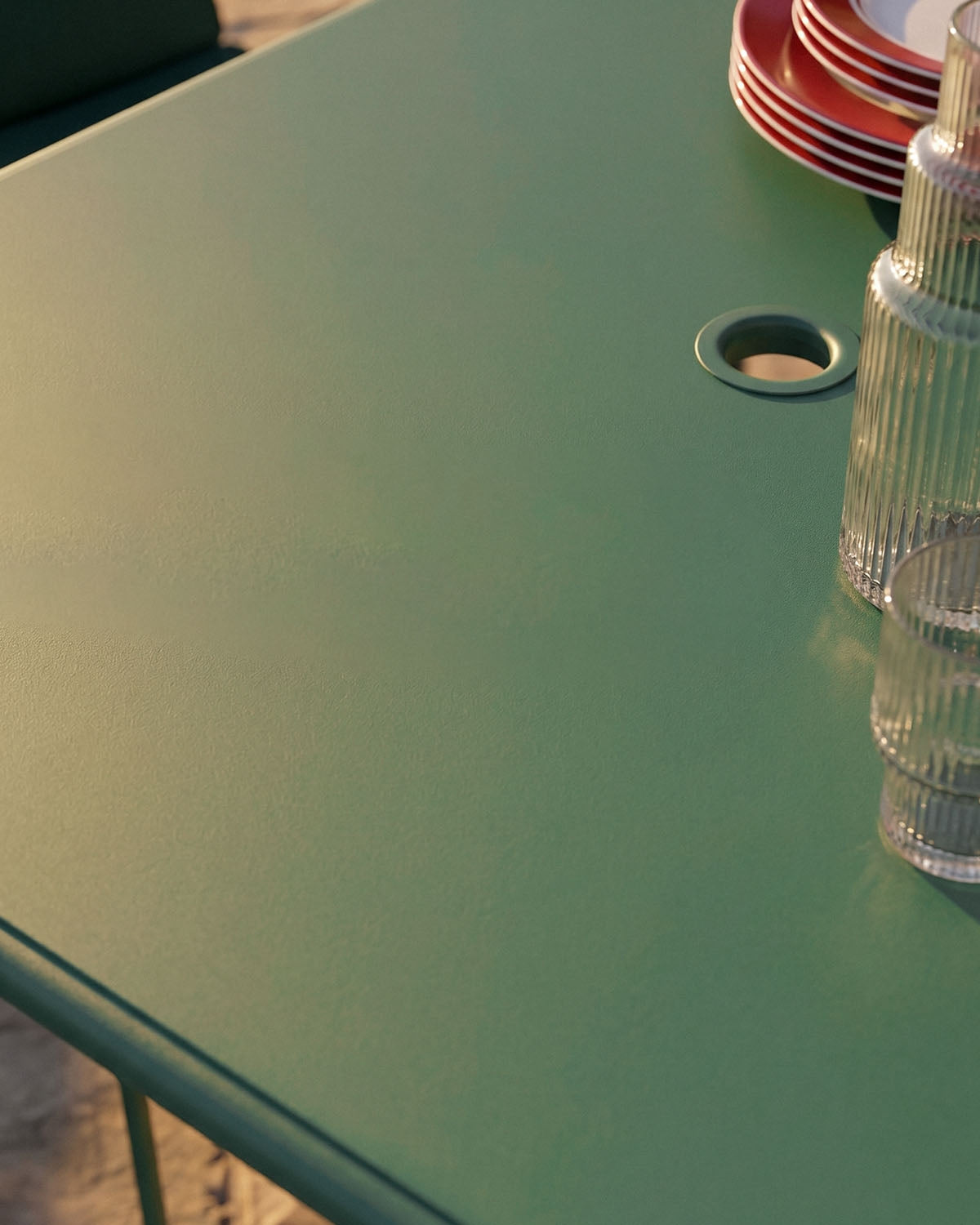 Mijail rectangular metal outdoor table 130x78 cm