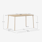 Mijail rectangular metal outdoor table 130x78 cm