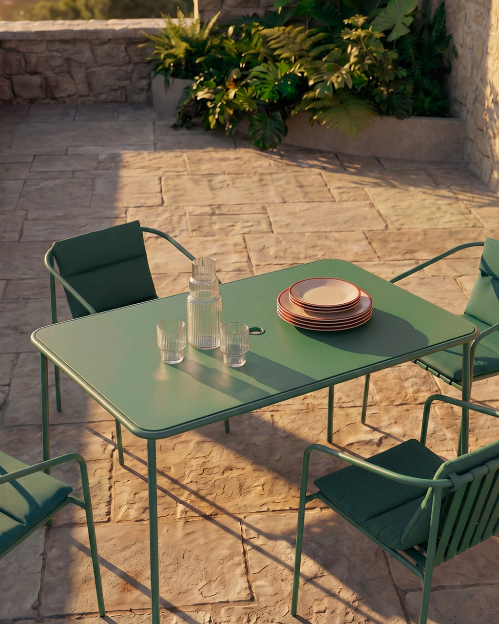 Mijail rectangular metal outdoor table 130x78 cm