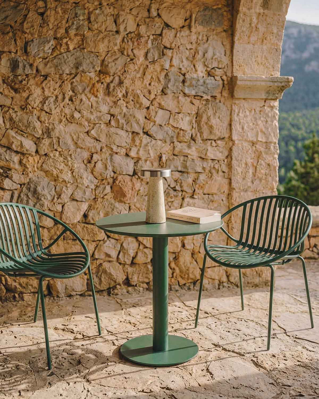 Banon round metal outdoor table Ø70 cm