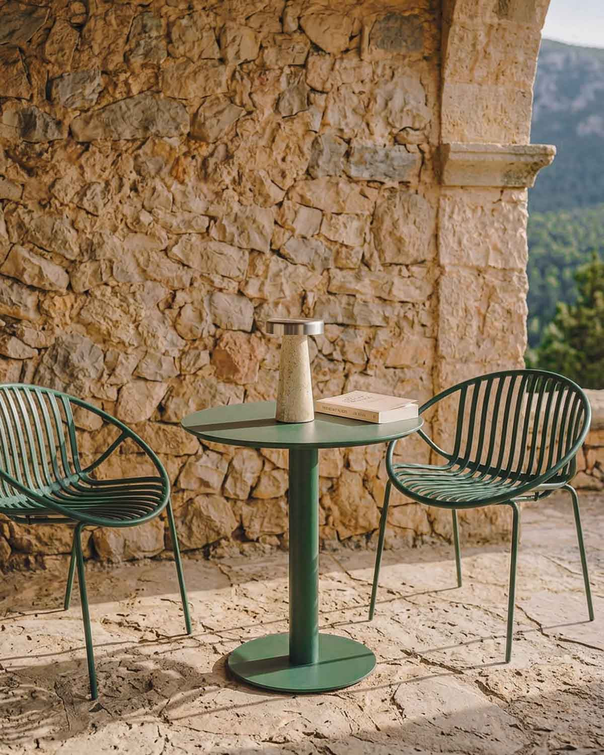 Banon round metal outdoor table Ø70 cm