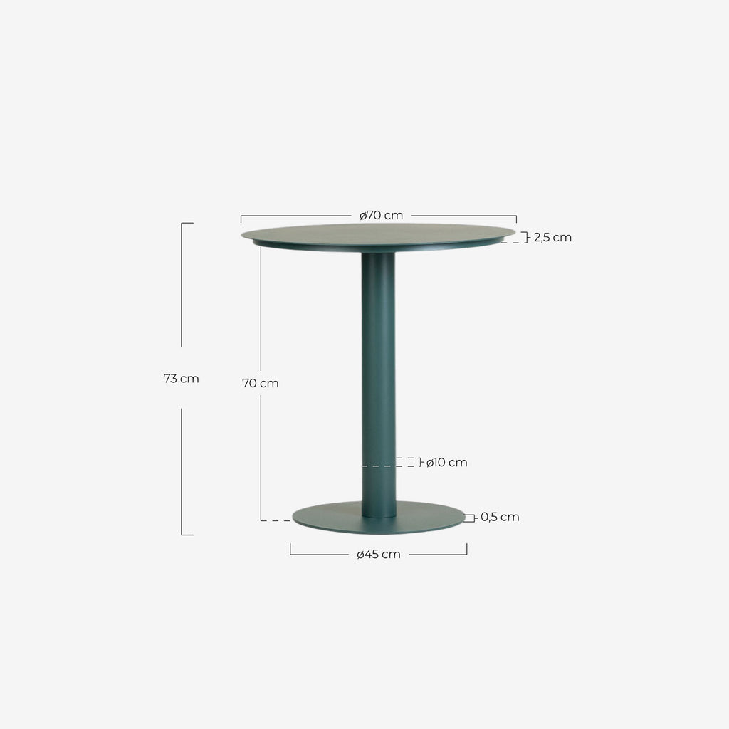 Banon round metal outdoor table Ø70 cm