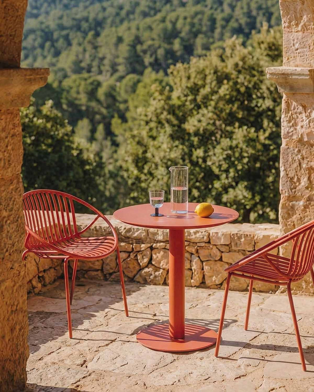 Banon round metal outdoor table Ø70 cm