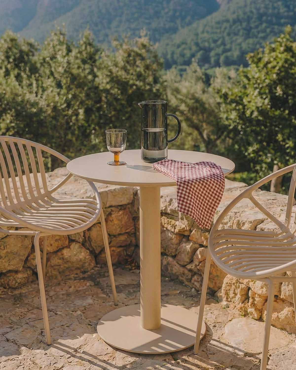 Banon round metal outdoor table Ø70 cm