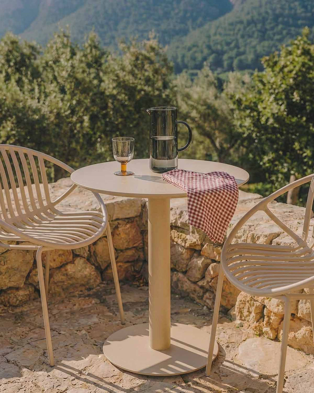 Banon round metal outdoor table Ø70 cm