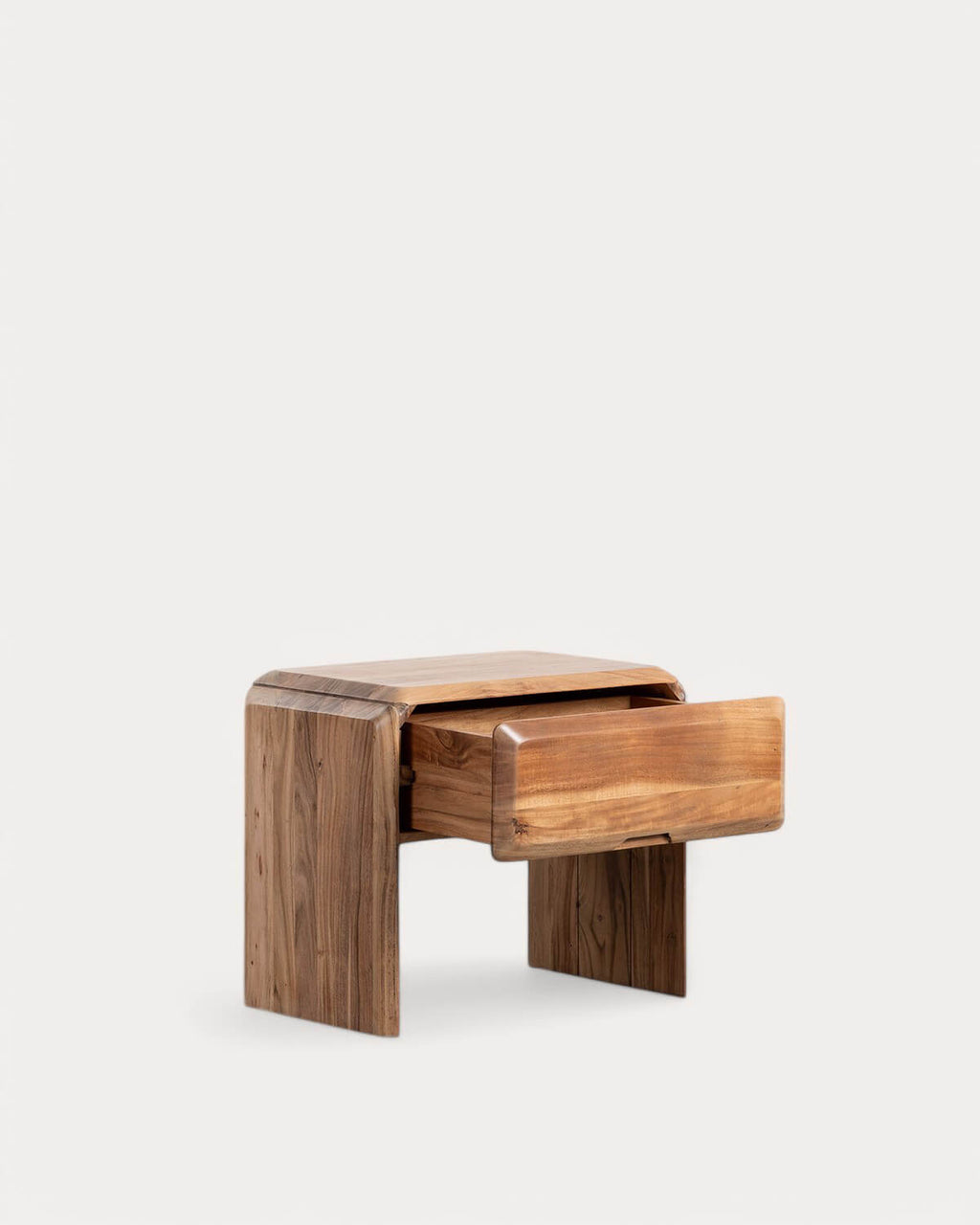 Rectangular bedside table 60x40 cm with drawer in acacia wood Lucil