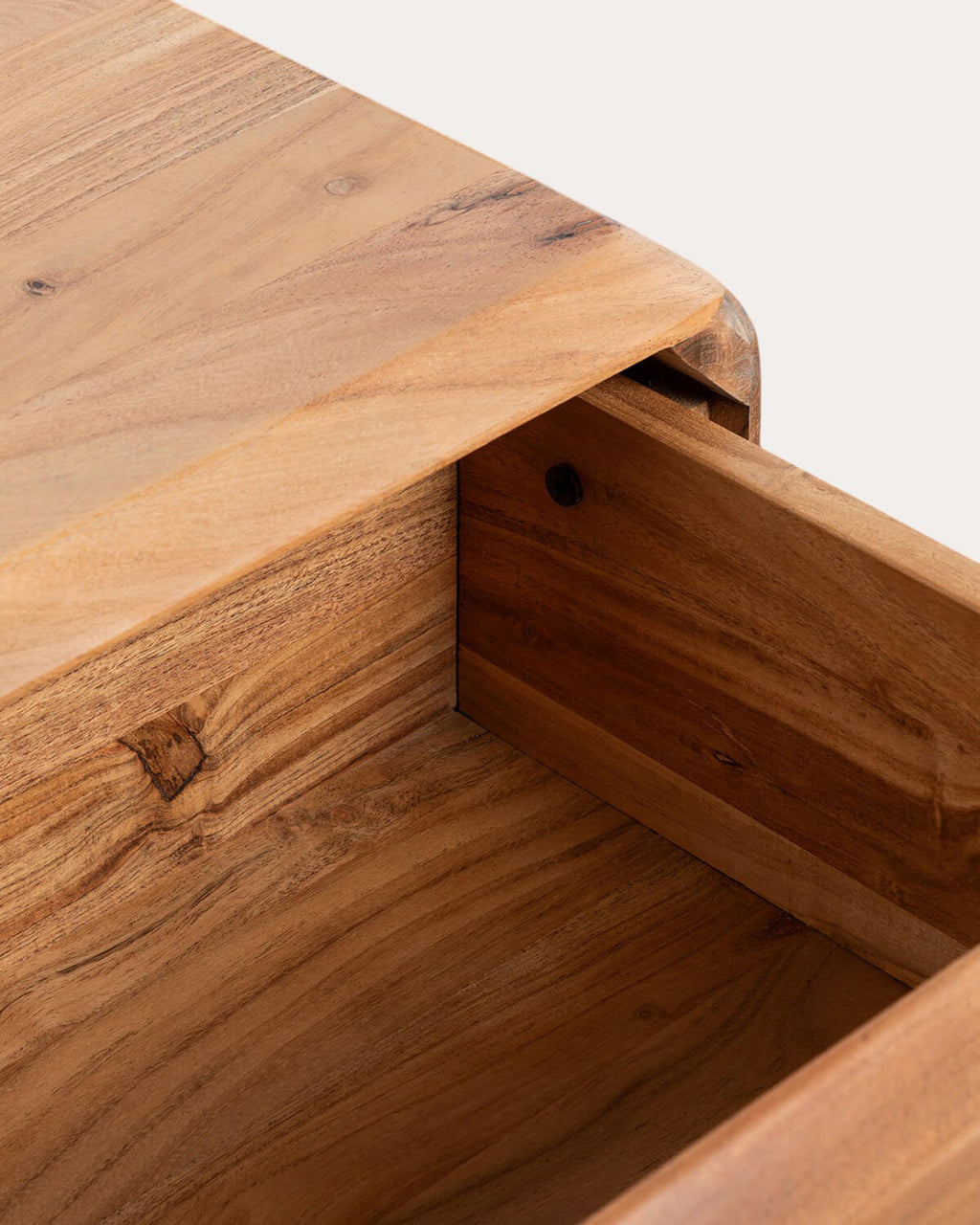 Rectangular bedside table 60x40 cm with drawer in acacia wood Lucil