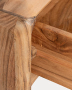 Rectangular bedside table 60x40 cm with drawer in acacia wood Lucil