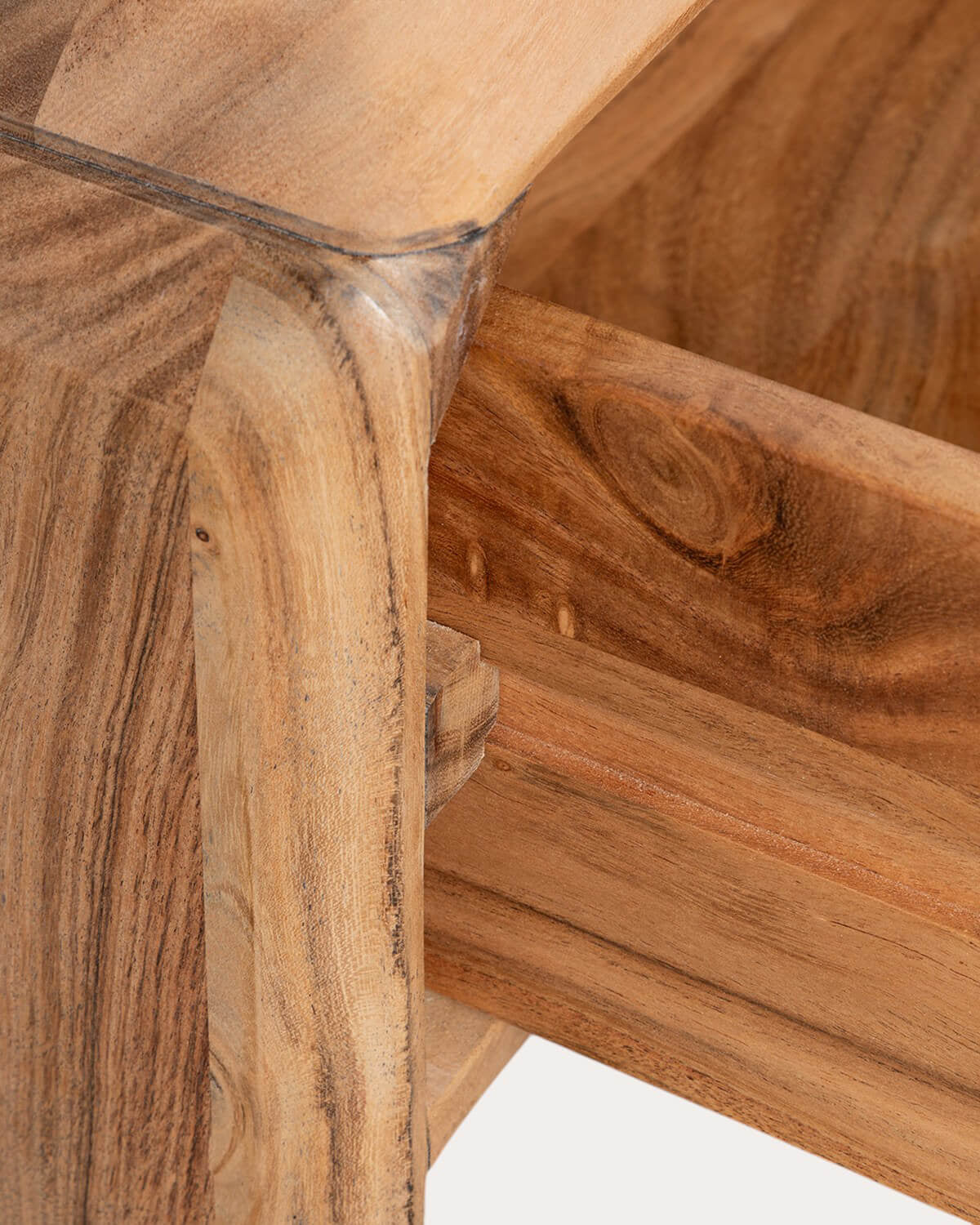Rectangular bedside table 60x40 cm with drawer in acacia wood Lucil