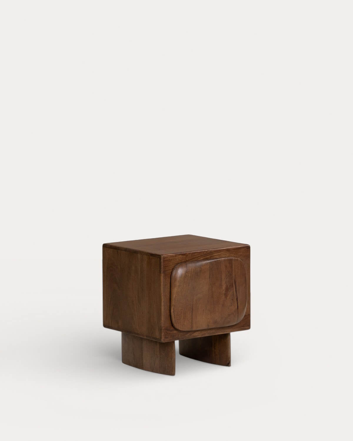 Rectangular bedside table 45x41 cm with storage in Orleans mango wood